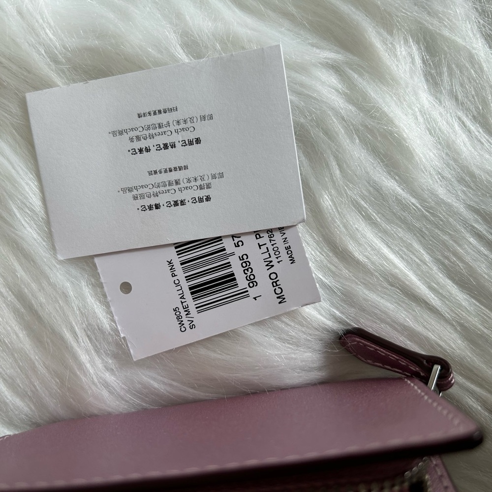 NWT Coach Micro Snap Wallet in Metallic Pink - Picture 4 of 6